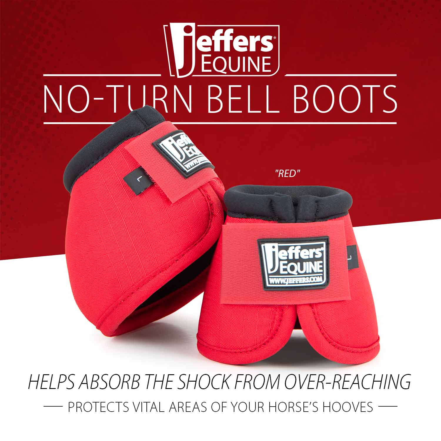 Jeffers No-Turn Bell Boots for Horses, Solid Colors, 2 ct